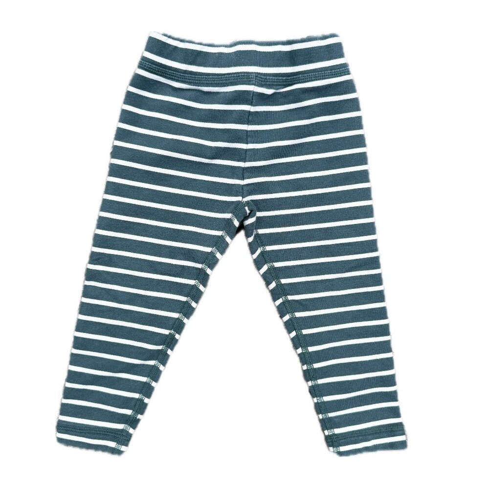 Hanna Andersson Kids Striped Leggings - Green and White